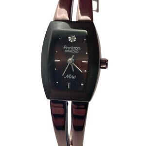 Armitron Diamond Now Swiss Parts Womens Watch 17mm - Fresh Battery - Wrist 6'